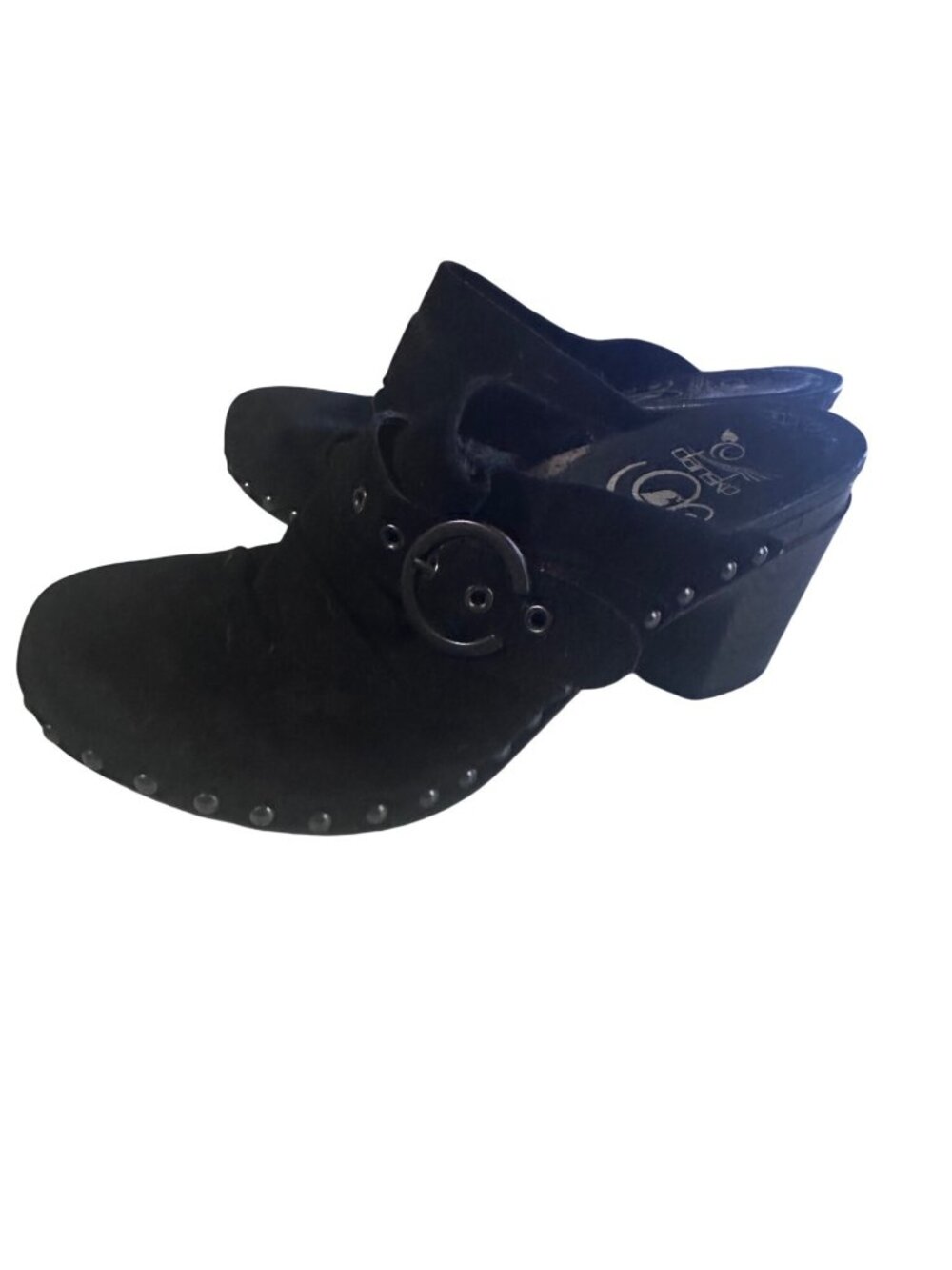 Dansko black suede studded mules size 38 u.s. size7.5